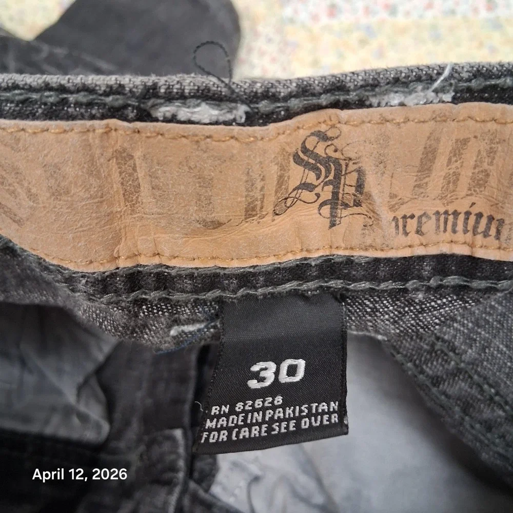 Vintage Y2K Southpole Black Denim‎ Skater Jeans Size 30 Jesse Pinkman Paisley